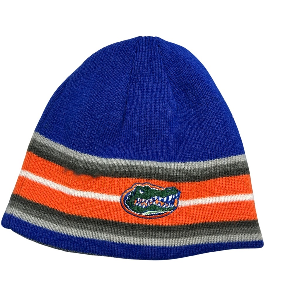 Florida Gators Reversible Beanie Hat Blue Grey Orange NCAA Mens Winter Cap